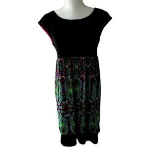London Times Women's Multi Color Floral Print Sleeveless Pull Over Dress Size 8